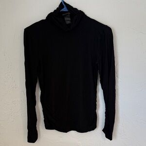 Kenneth Cole New York Black Turtleneck Long Sleeve Blouse Size Medium